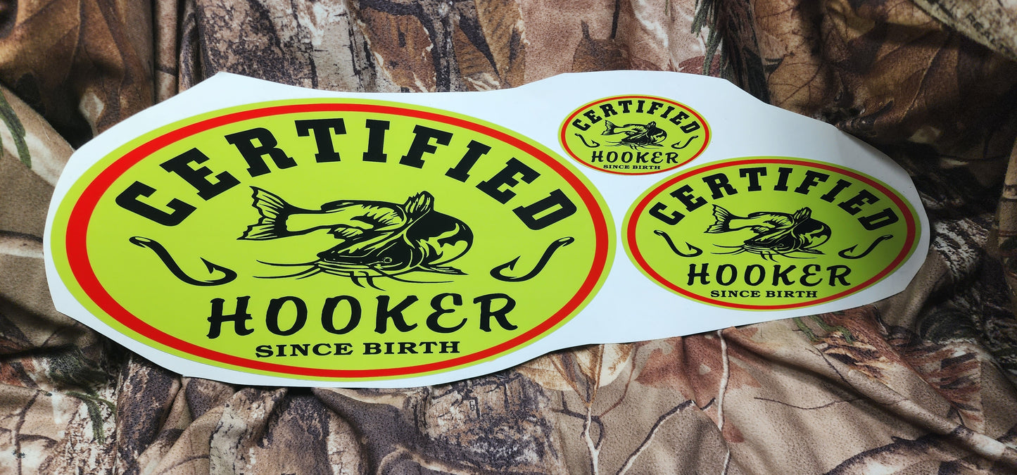 Certified hooker catfish decal